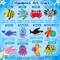 Ocean Handprint Art Craft - 12Pcs Under The Sea Seahorse Crab Easy DIY Kit, Marine Animal Themed Octopus Turtle Whale Arts Supplies Preschool Hand Print Activity Party Favors for Kids Toddlers